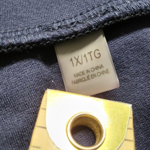 Tahari Womens Leggings Pants 1X Pull On Elastic Waist Stretch Navy Blue - Picture 6 of 16